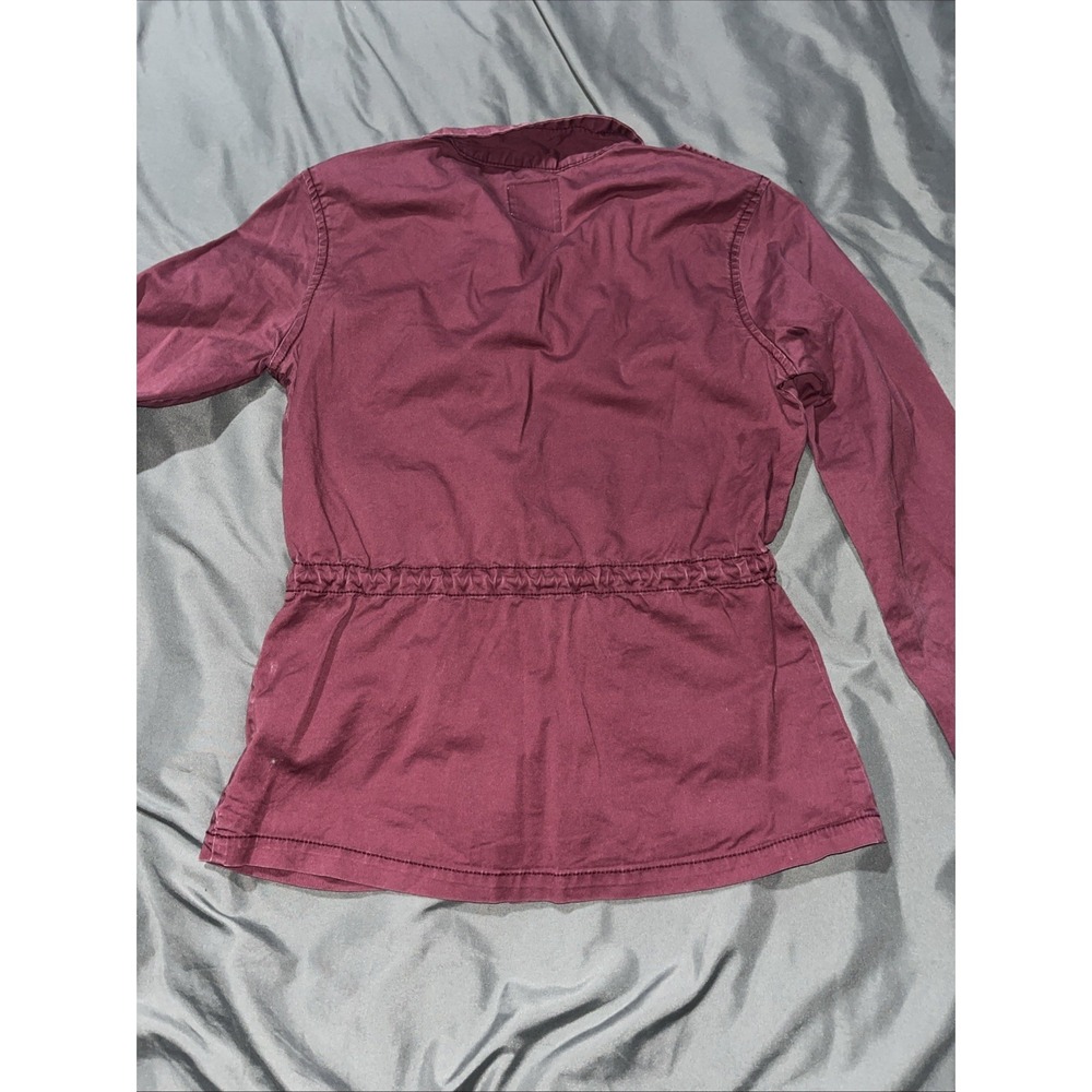 Mudd Y2K Size XS Faded Burgundy Jacket Button/Zip Up Cinch Waist & Snap Pockets. - Picture 14 of 14